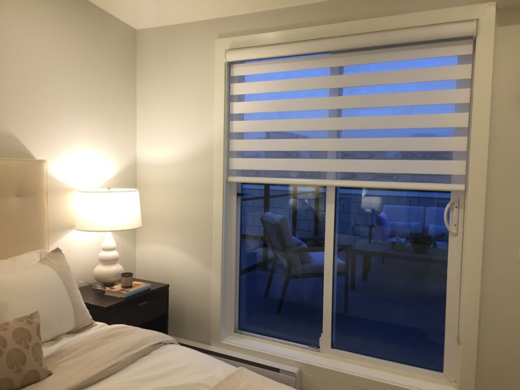 Zebra One blind on sliding door Sun Window Blinds